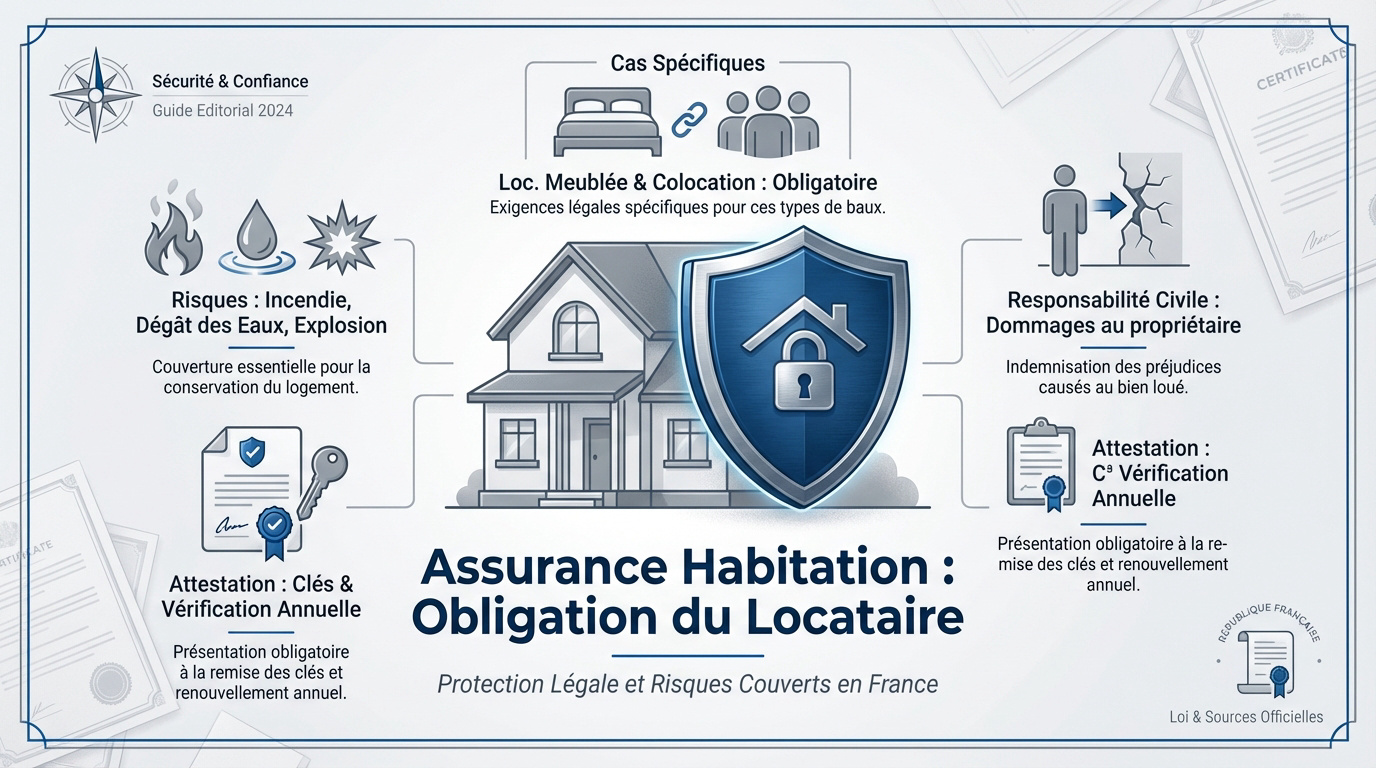 Contrat d'assurance habitation obligatoire pour le locataire et protection des risques locatifs