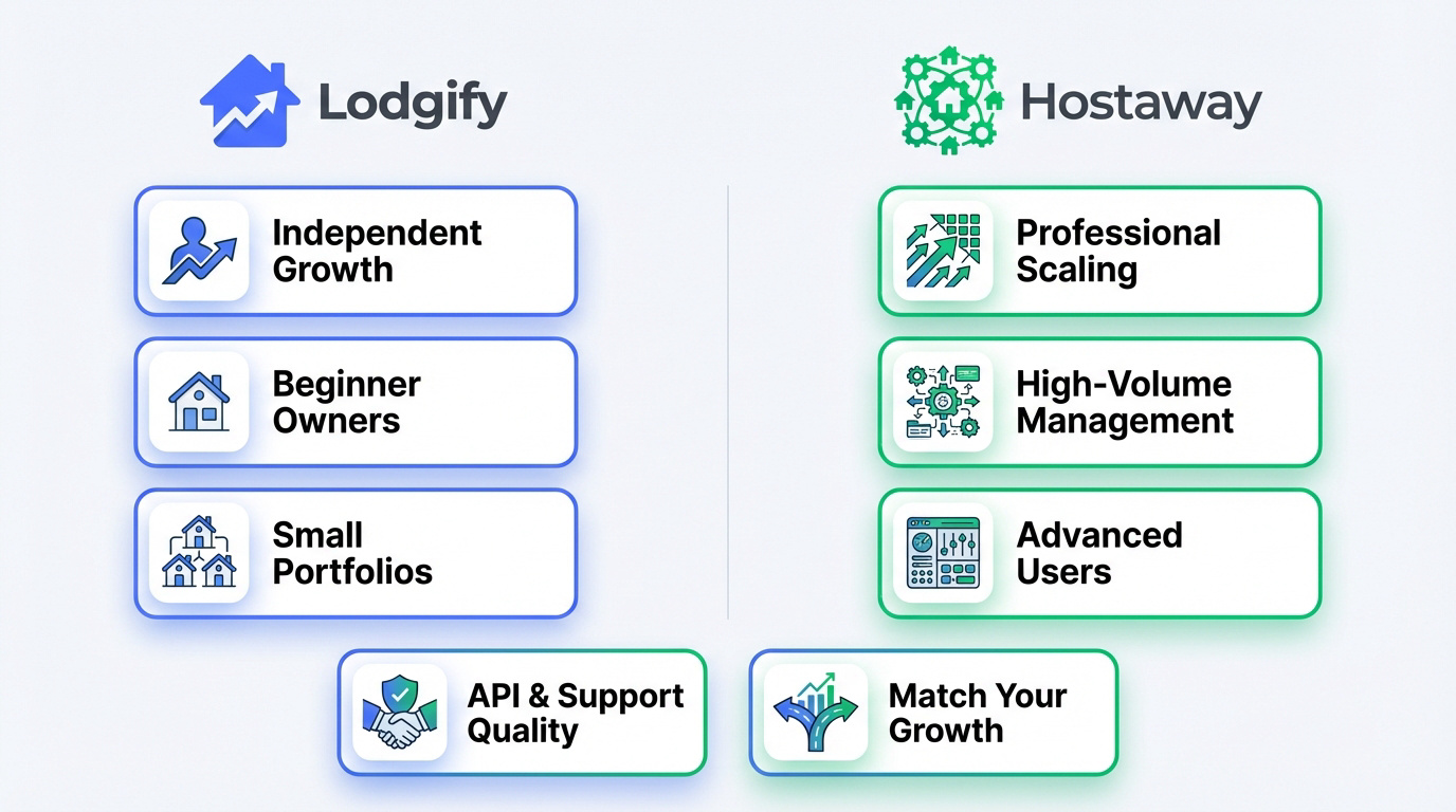 Comparison of Lodgify and Hostaway features for vacation rental management