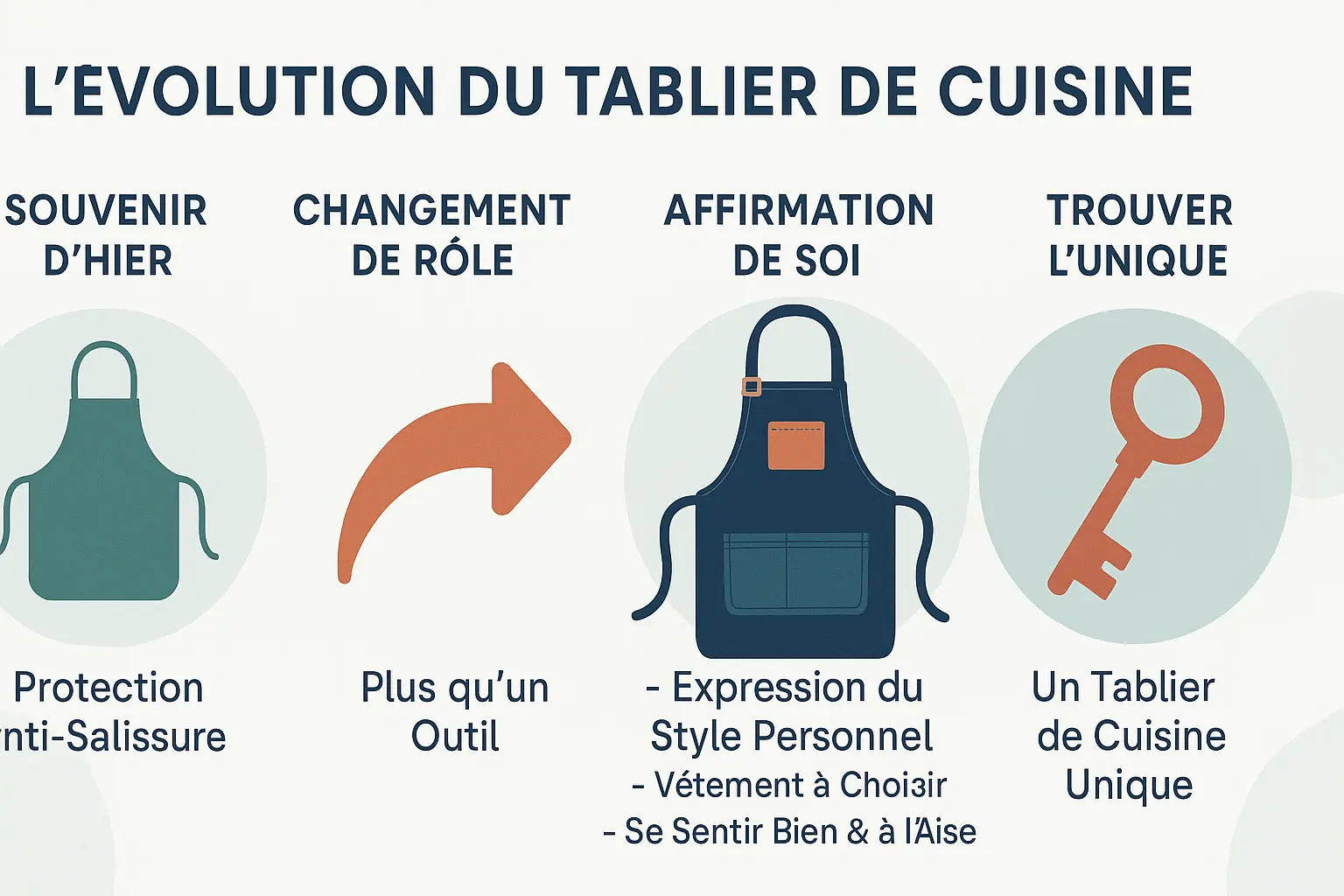 L'évolution du tablier de cuisine de fonctionnel à style