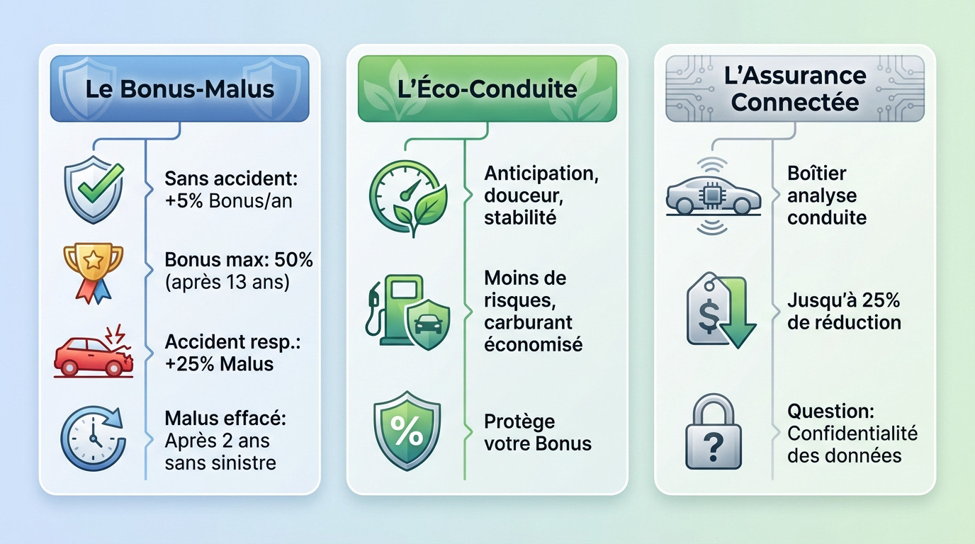 Conducteur adoptant une éco-conduite pour réduire sa facture d'assurance auto