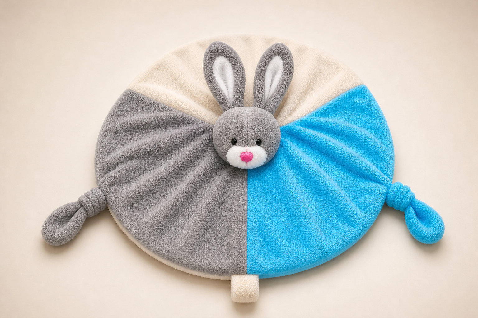 Doudou lapin gris : la sobriété d'un compagnon intemporel