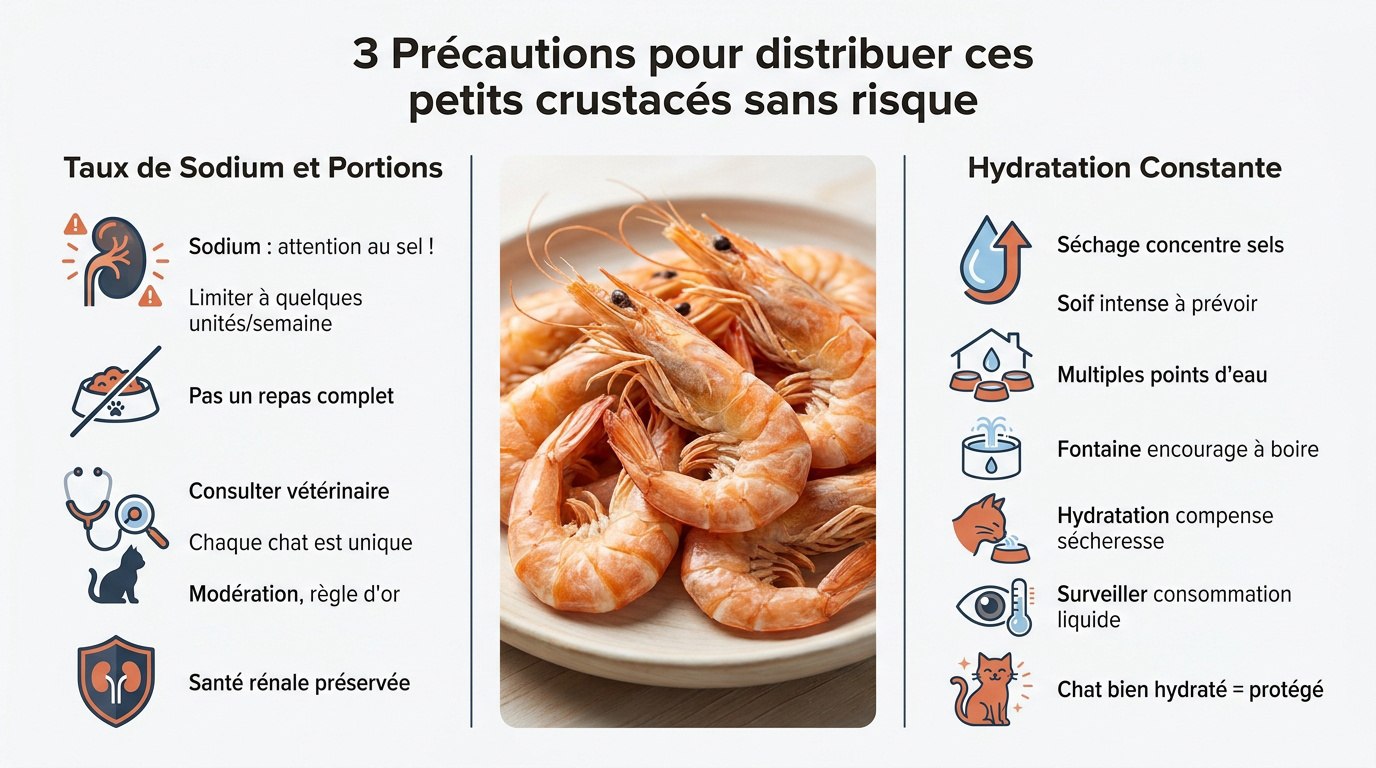 Chat domestique observant des crevettes séchées posées dans une coupelle