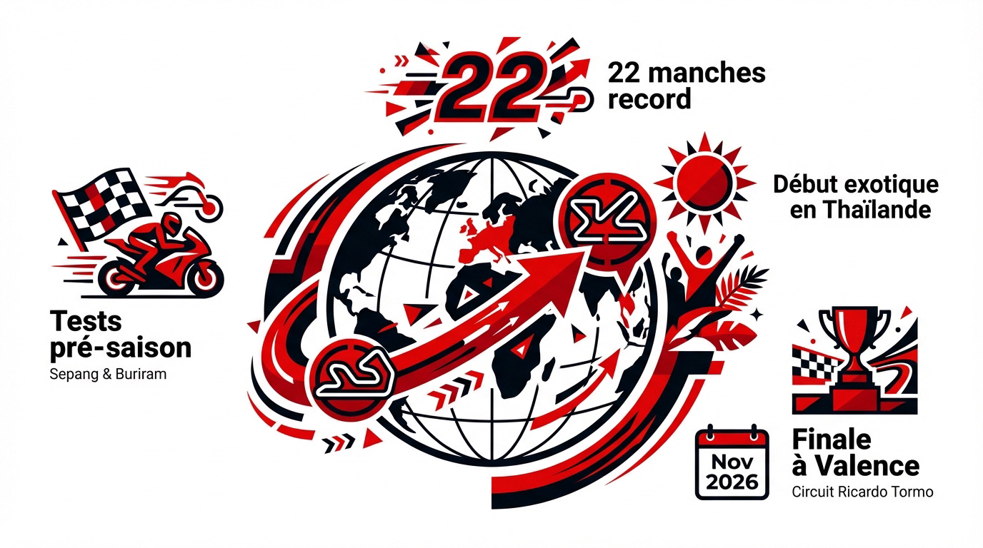 Calendrier des étapes clés de la saison MotoGP 2026