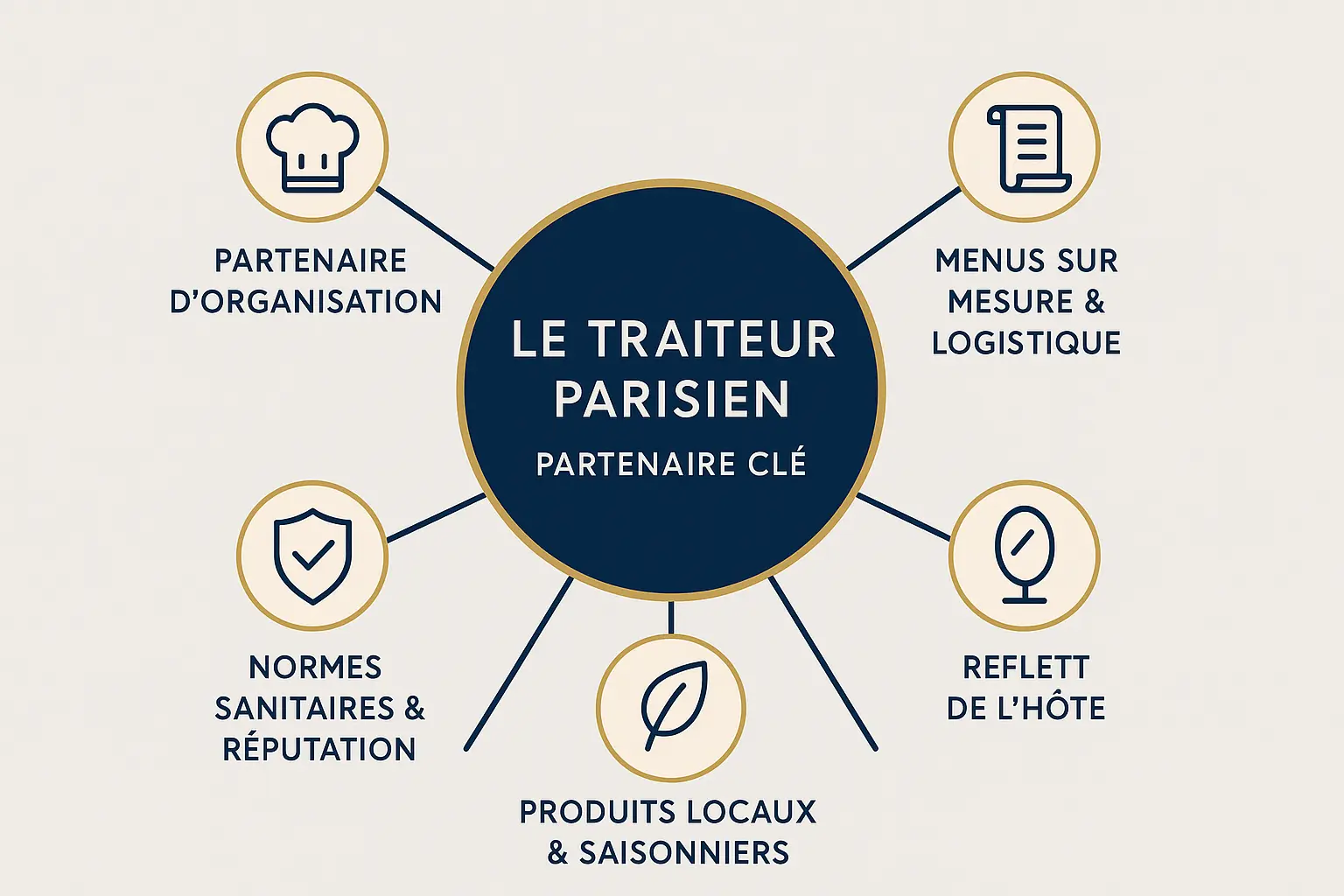 Infographie sur le rôle d'un traiteur à Paris