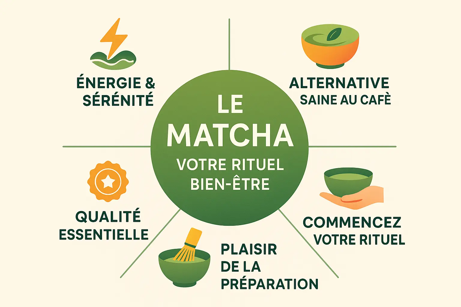 Infographie sur les bienfaits du matcha