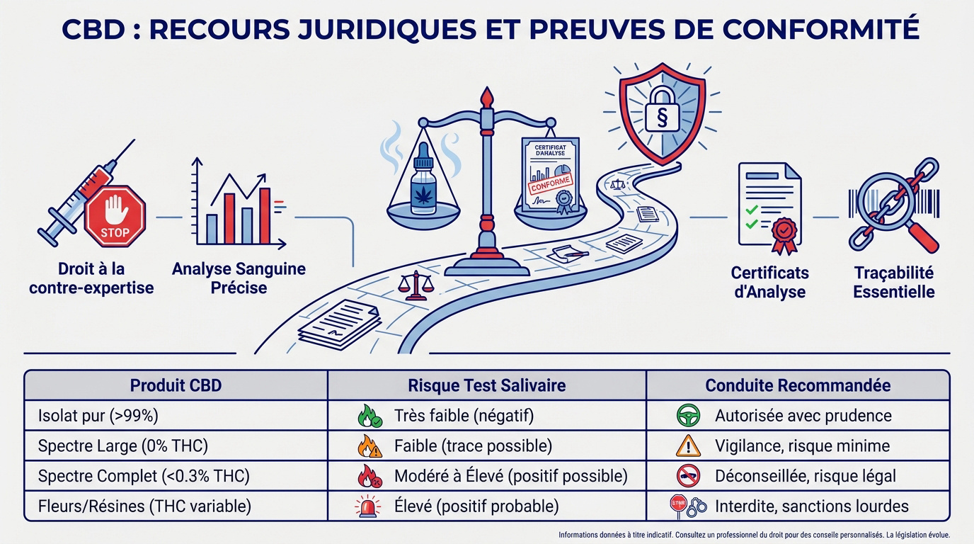 Certificat d'analyse de CBD et documents juridiques pour la conformité routière