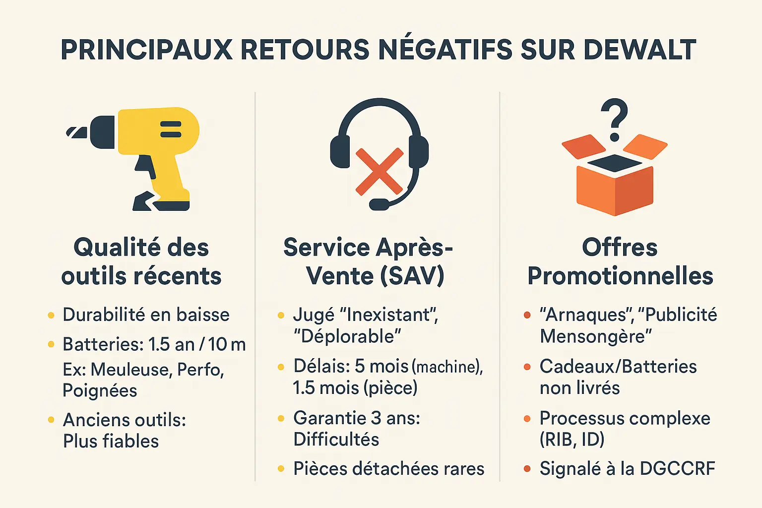 Avis négatifs sur Dewalt