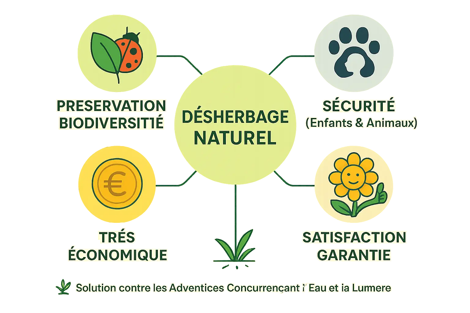 Infographie sur les avantages du désherbant naturel