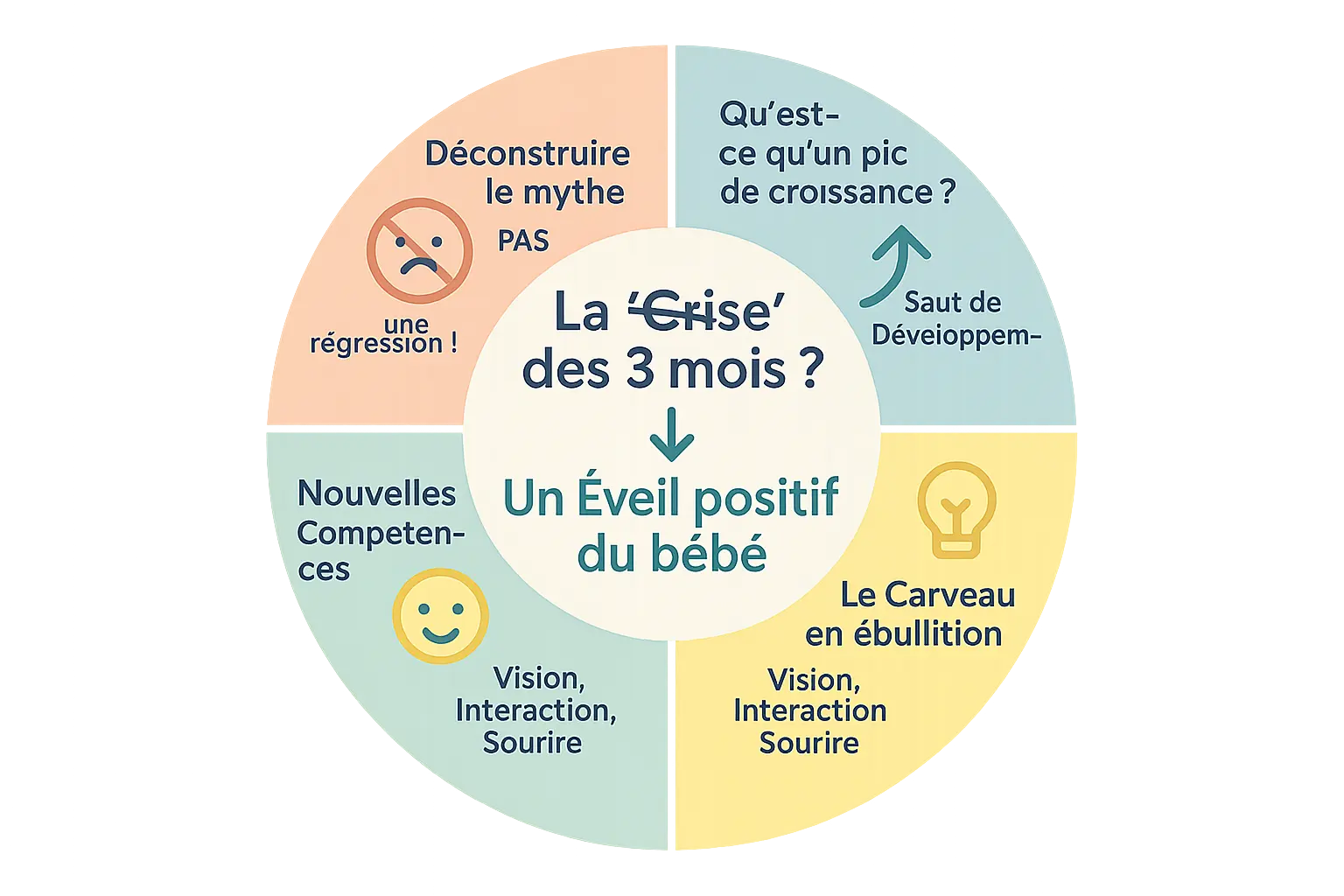 Illustration du développement d'un bébé de 3 mois