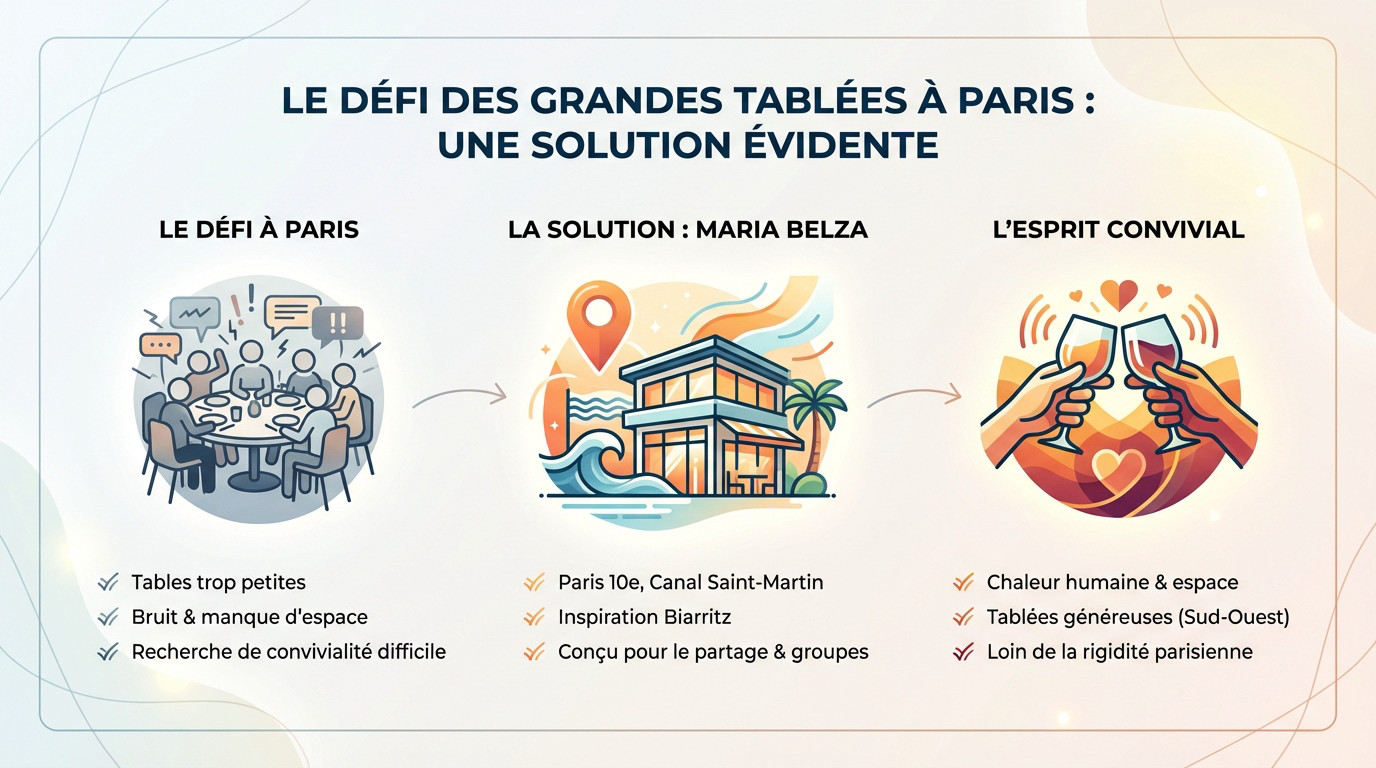 Grande tablée conviviale au restaurant basque Maria Belza Paris 10ème