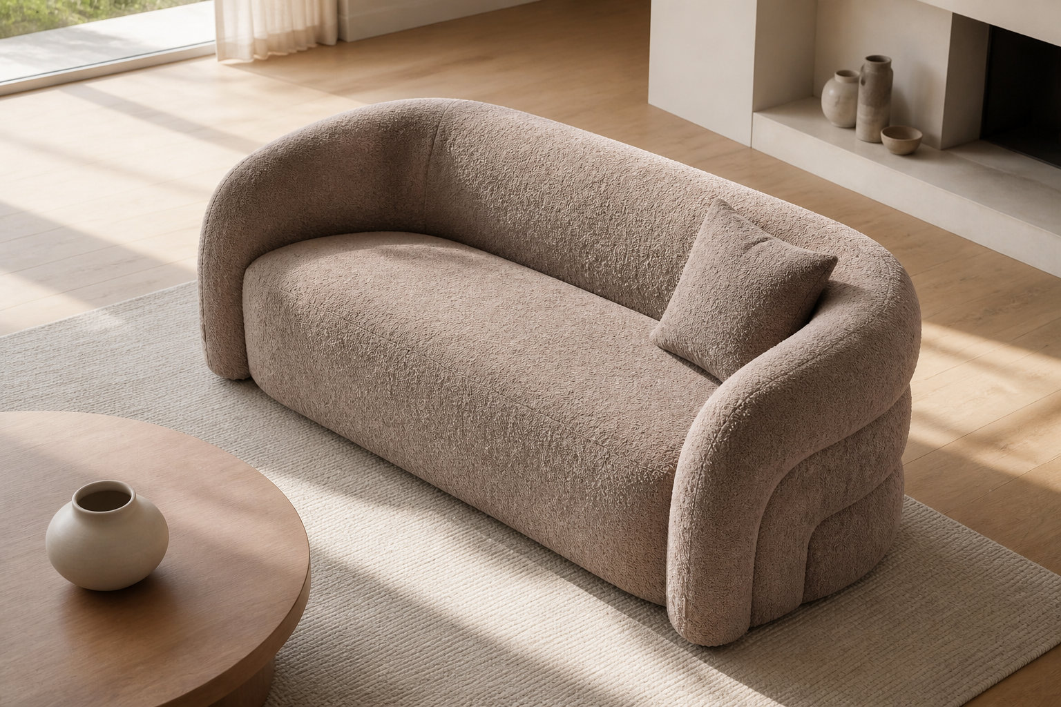 L'élégance feutrée du modèle LAPIOTA en tissu taupe