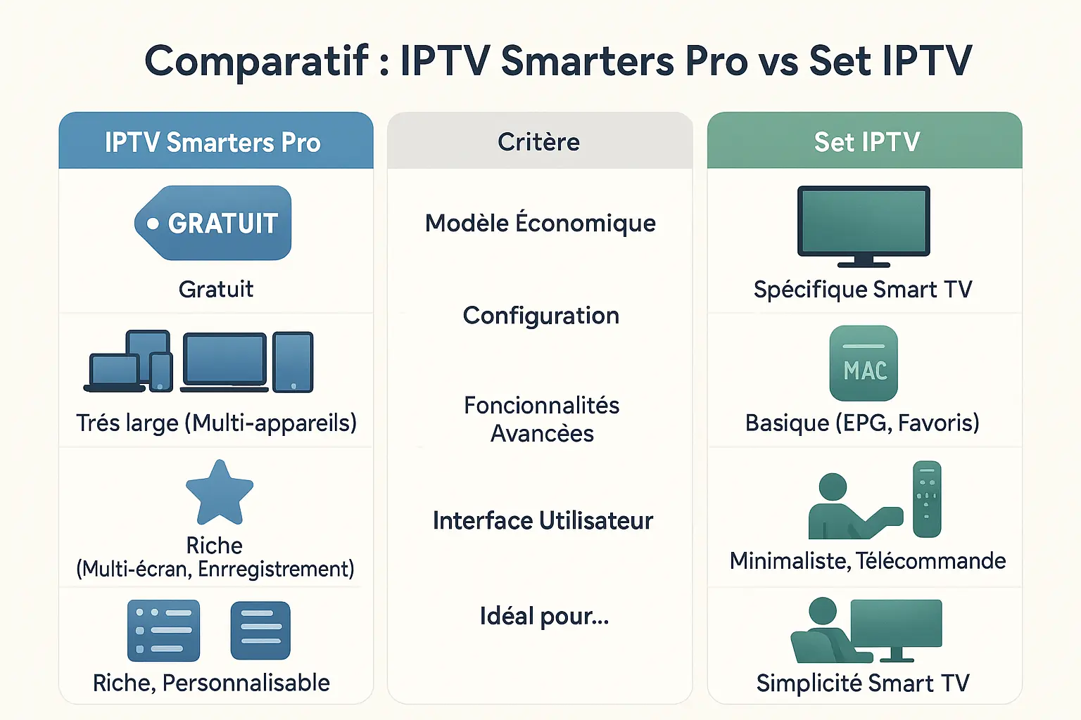 Comparatif IPTV Smarters Pro vs Set IPTV