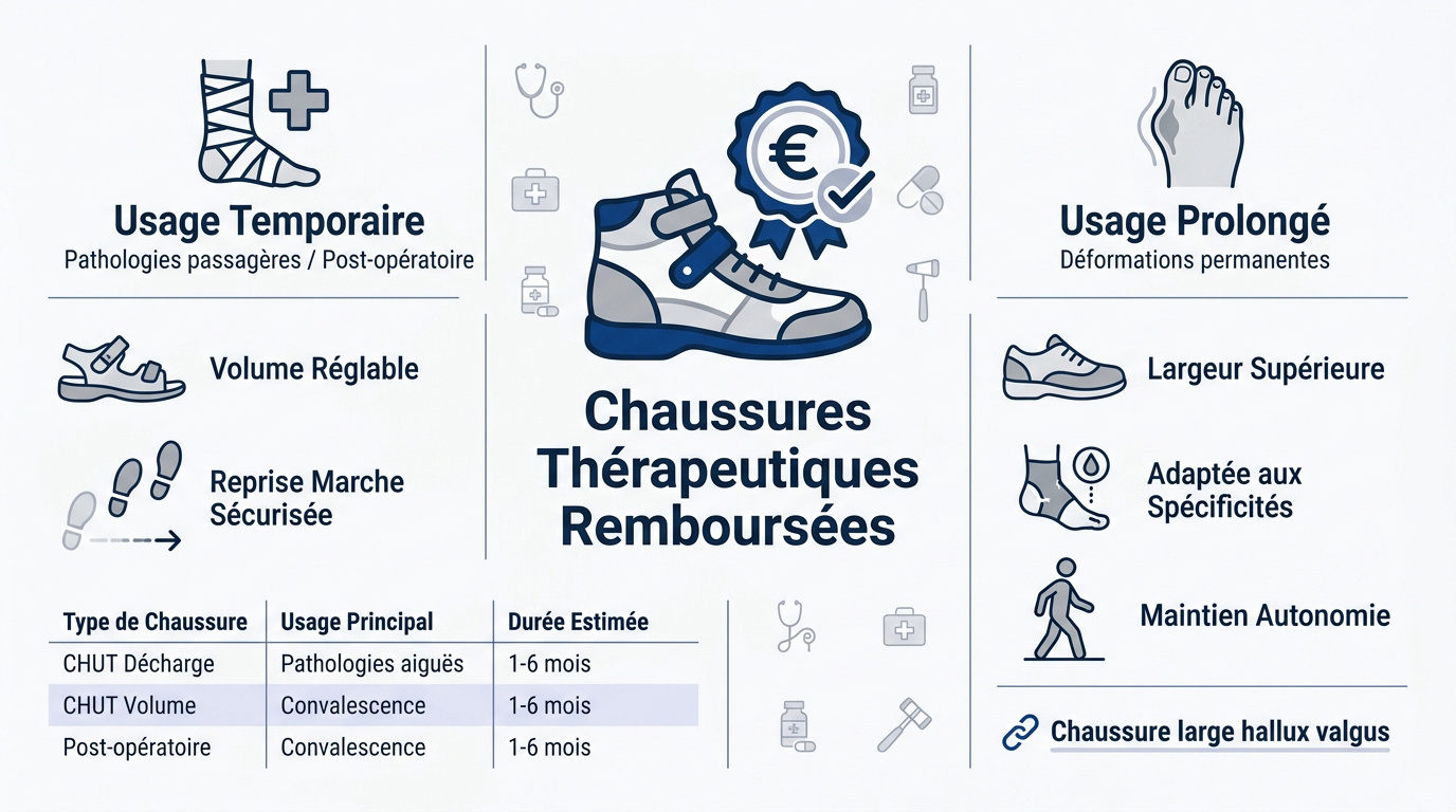 Paire de chaussures thérapeutiques pour femme éligibles au remboursement de l'Assurance Maladie