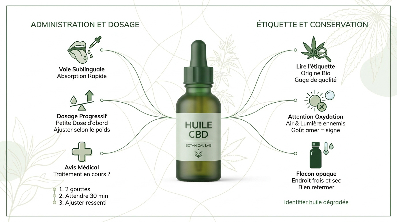 Guide pratique pour l'administration sublinguale et la conservation de l'huile de CBD
