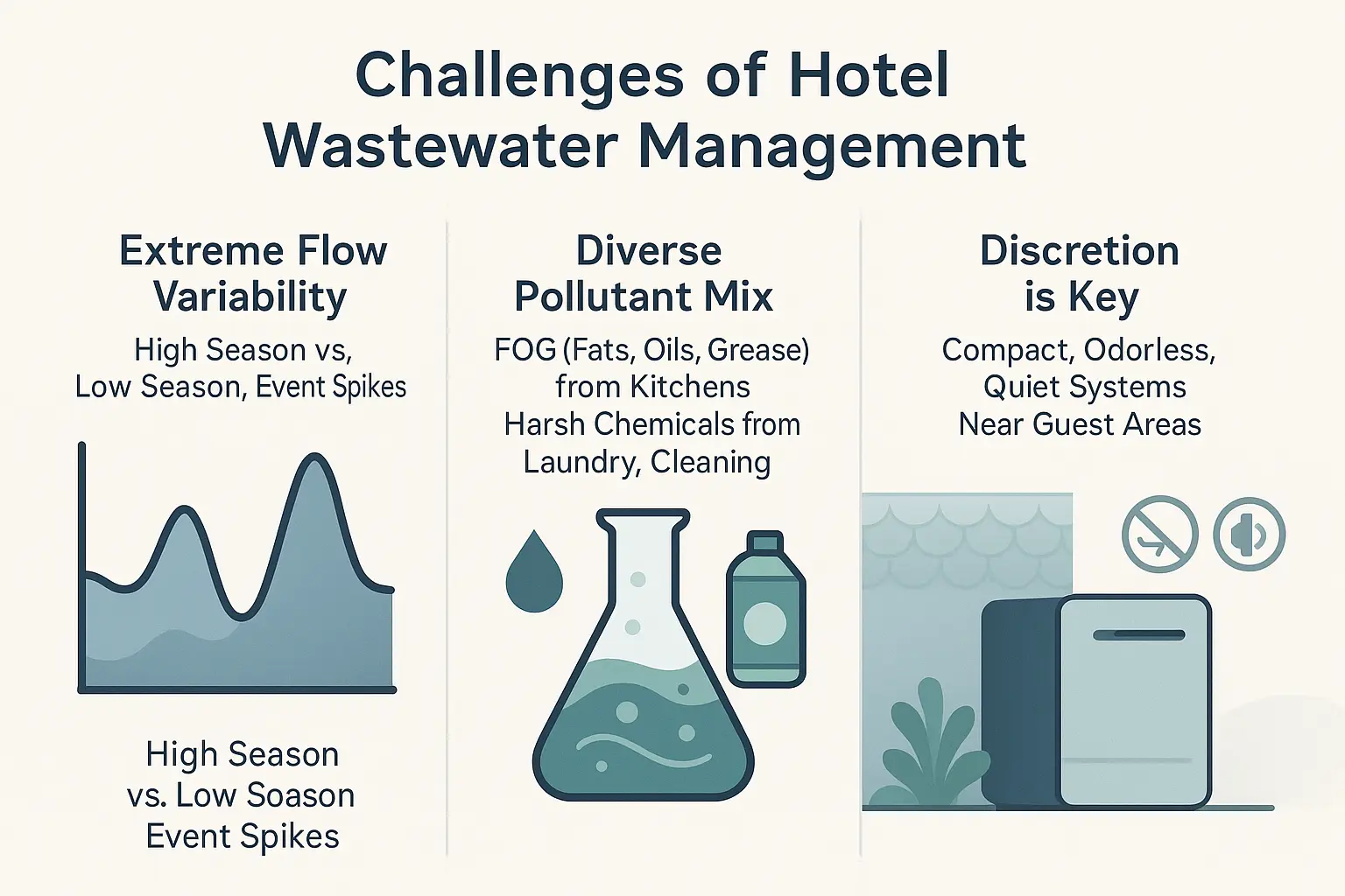 Hotel wastewater management challenges infographic