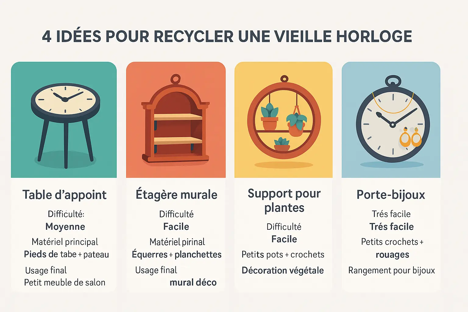 Exemple de transformation d'une vieille horloge en objet décoratif