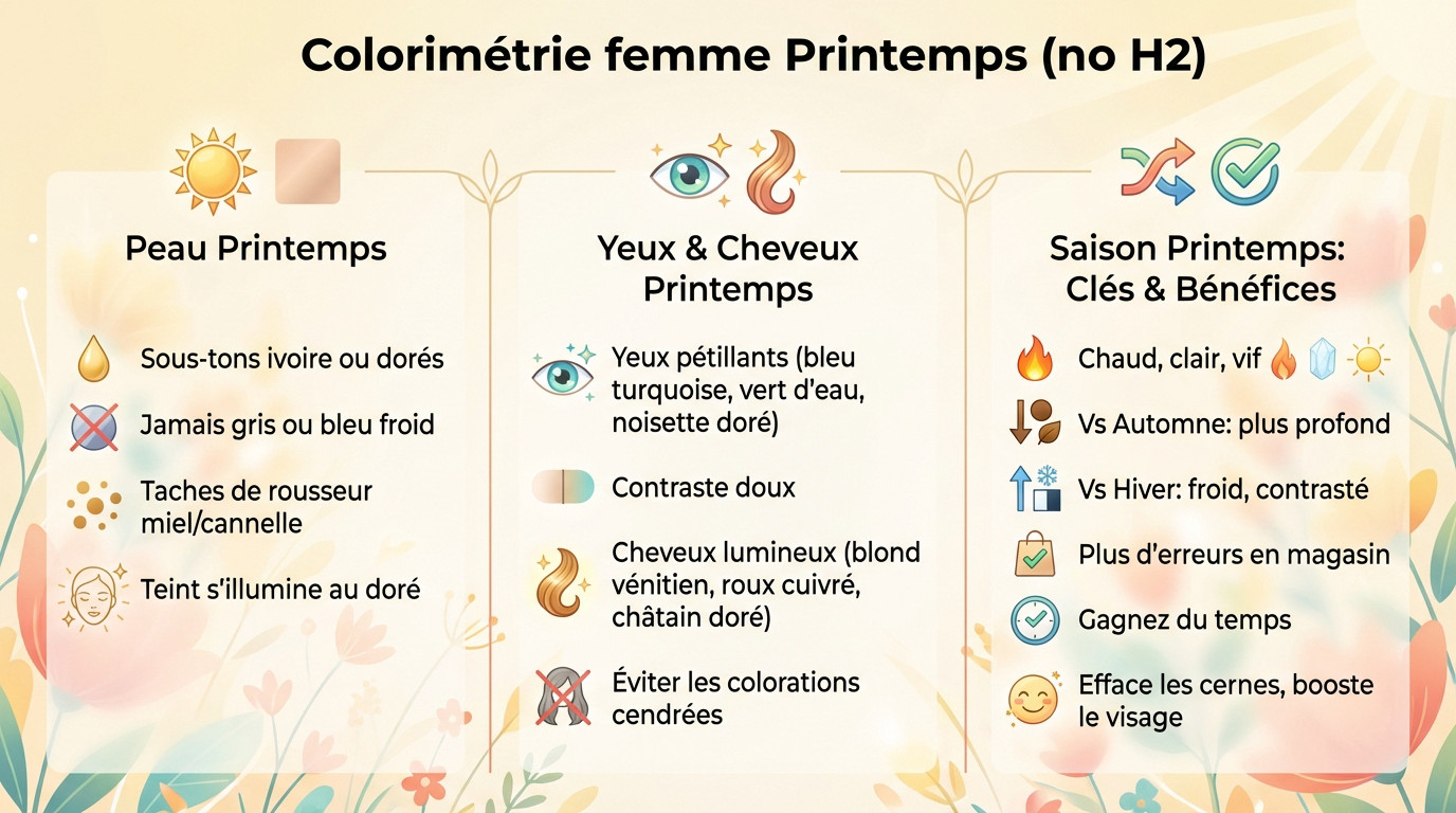 Femme printemps colorimétrie et palette de couleurs