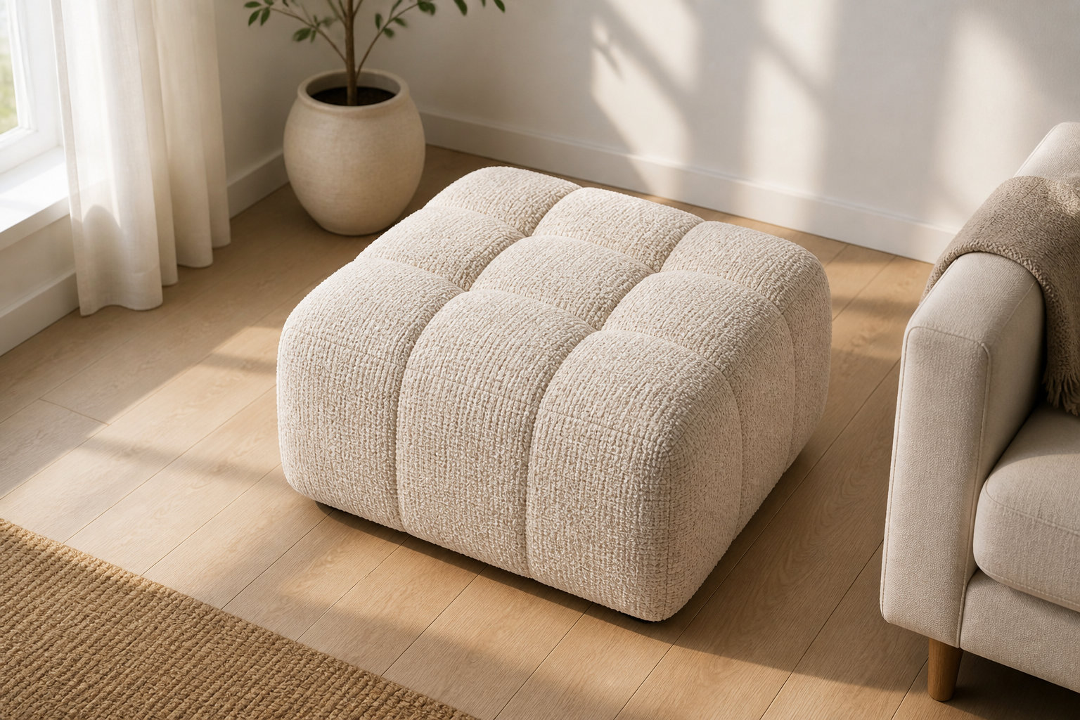 Praticité et design textile chiné beige chez FACIVIL