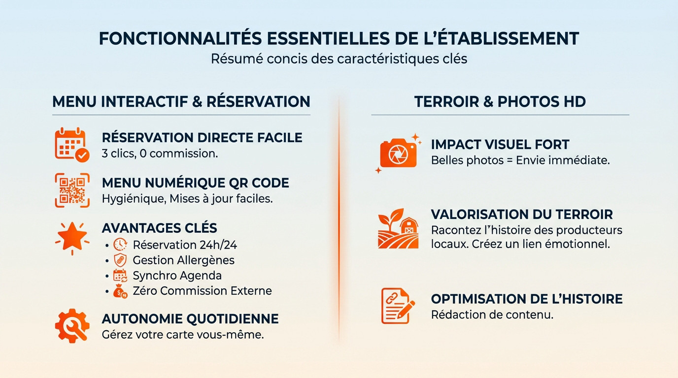 Fonctionnalités essentielles pour la création de site internet pour restaurant à Nantes