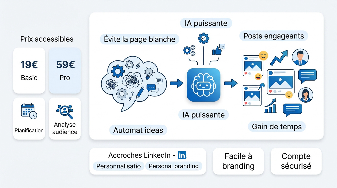 Interface de MagicPost pour la création de posts LinkedIn assistée par IA