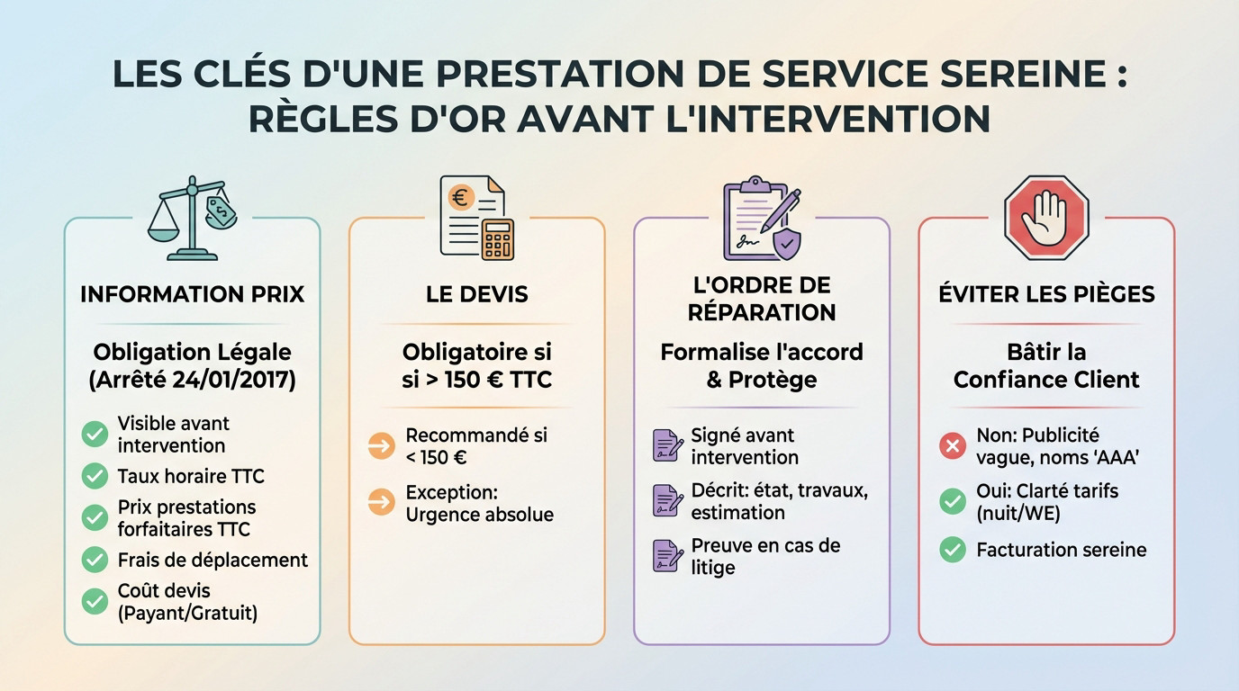 Règles d'or pour une prestation de service sereine et facturation efficace