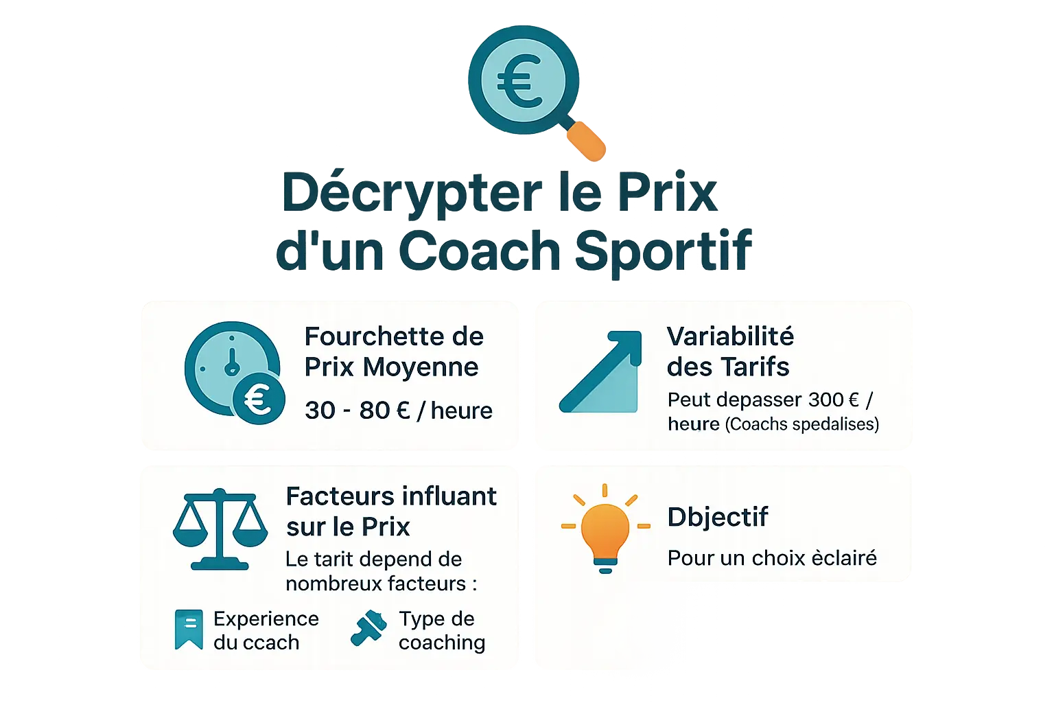 Illustration des facteurs influençant le prix d'un coach sportif
