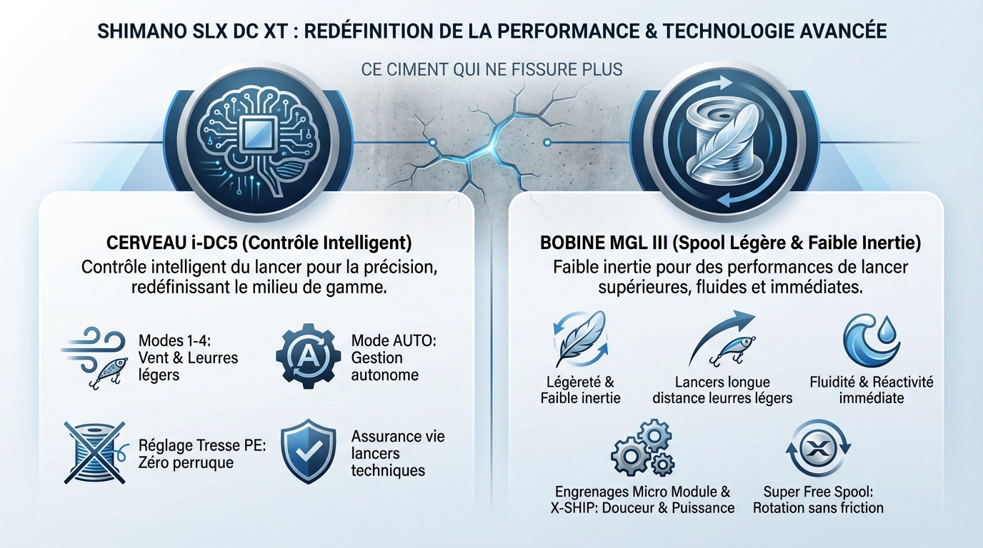 Moulinet Shimano SLX DC XT avec système de freinage i-DC5 en action