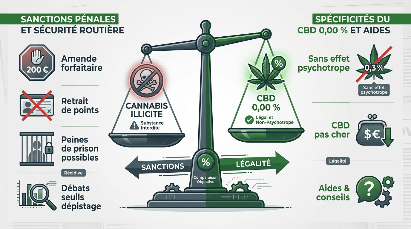 Comparaison entre cannabis illicite et fleurs de CBD sans THC en France