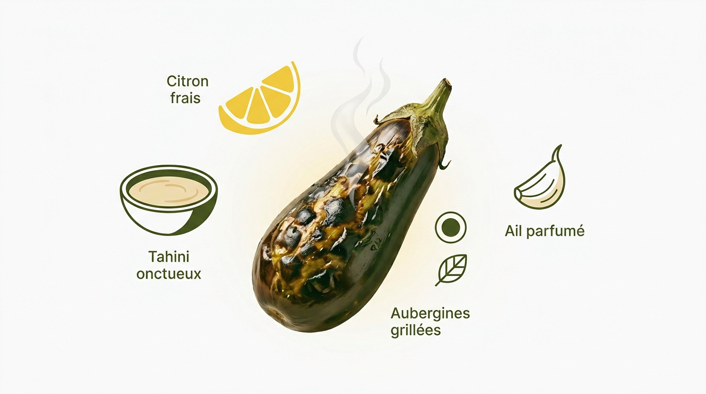 Aubergines grillées pour moutabal traditionnel