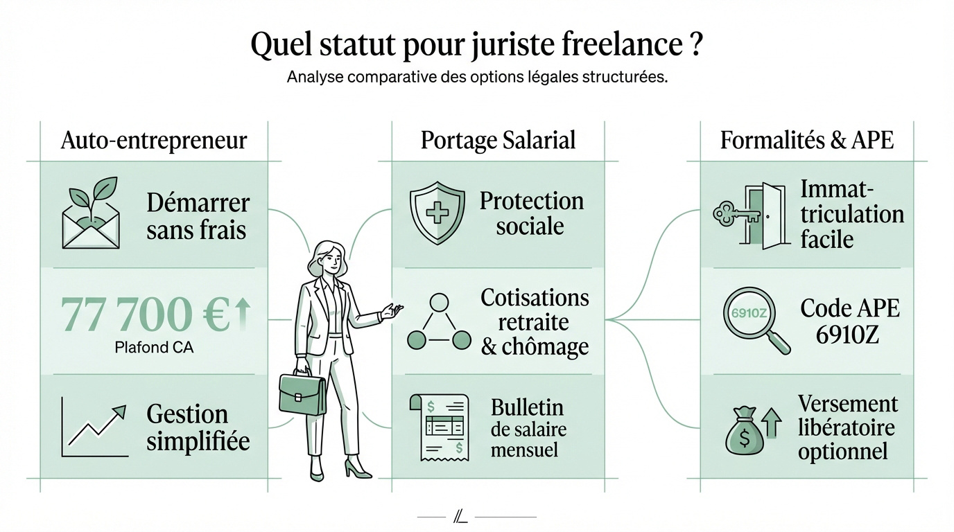 Comparatif statuts juriste freelance