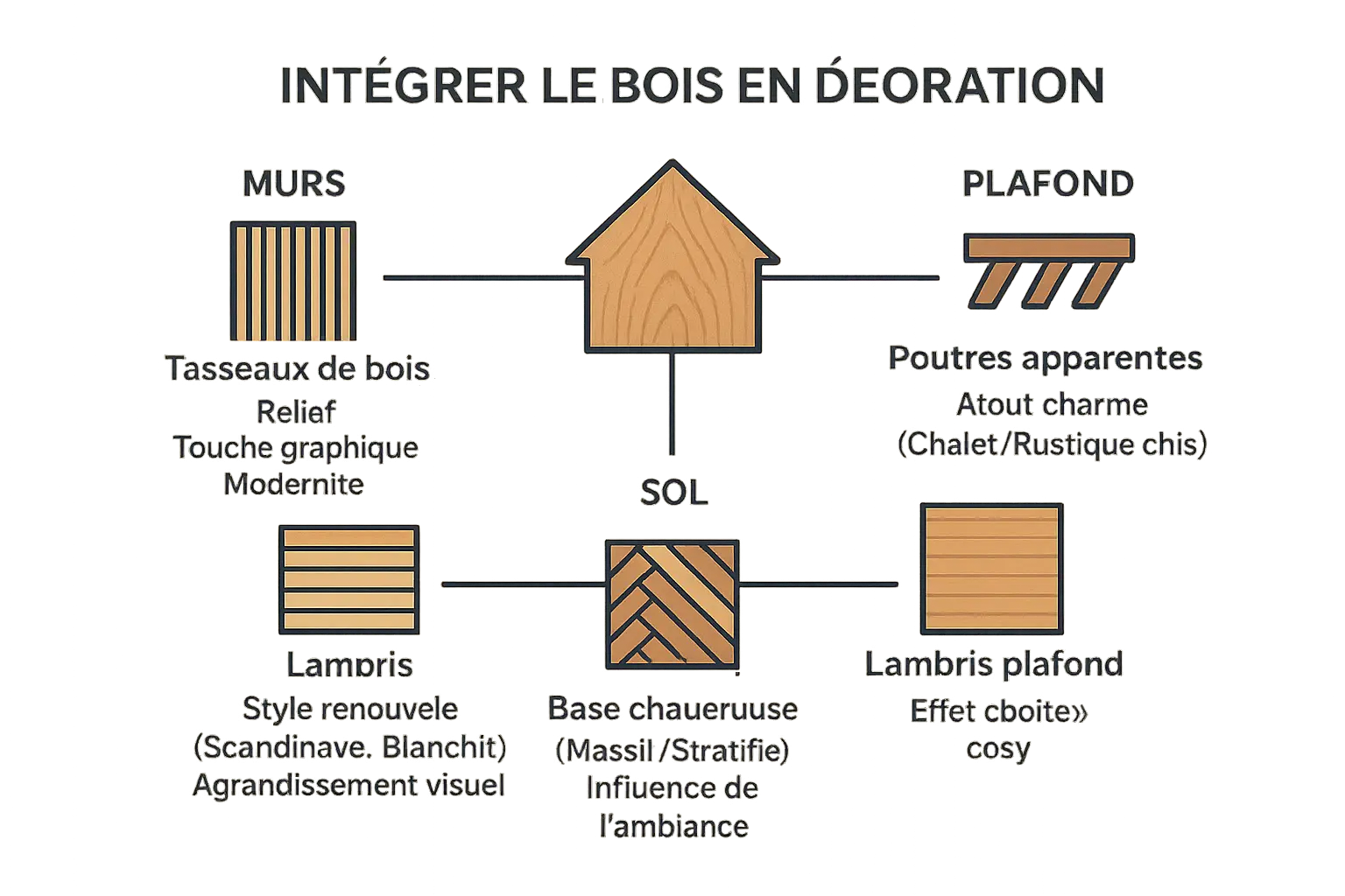 <strong>Exemple d'agencement bois</strong> dans une chambre
