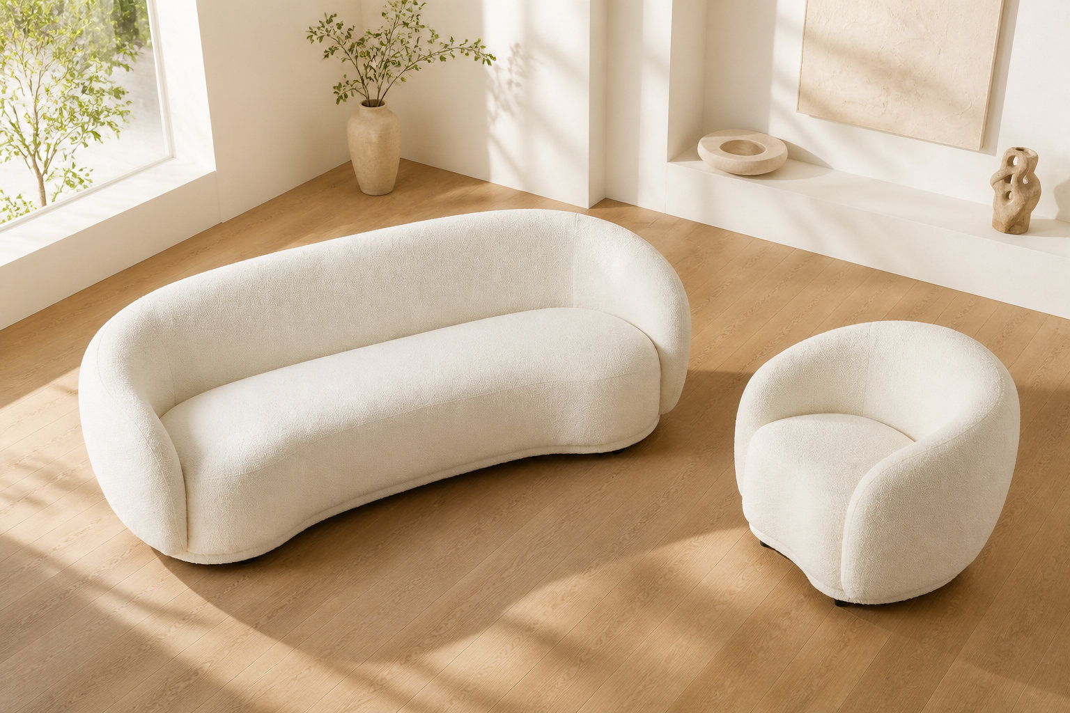 Ensemble BOVANA 3 places et fauteuil ivoire : l'harmonie totale ✨