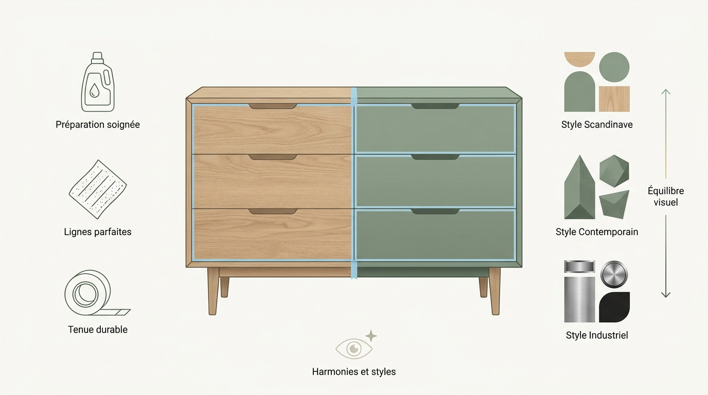 Relooking de meuble bicolore style scandinave et industriel