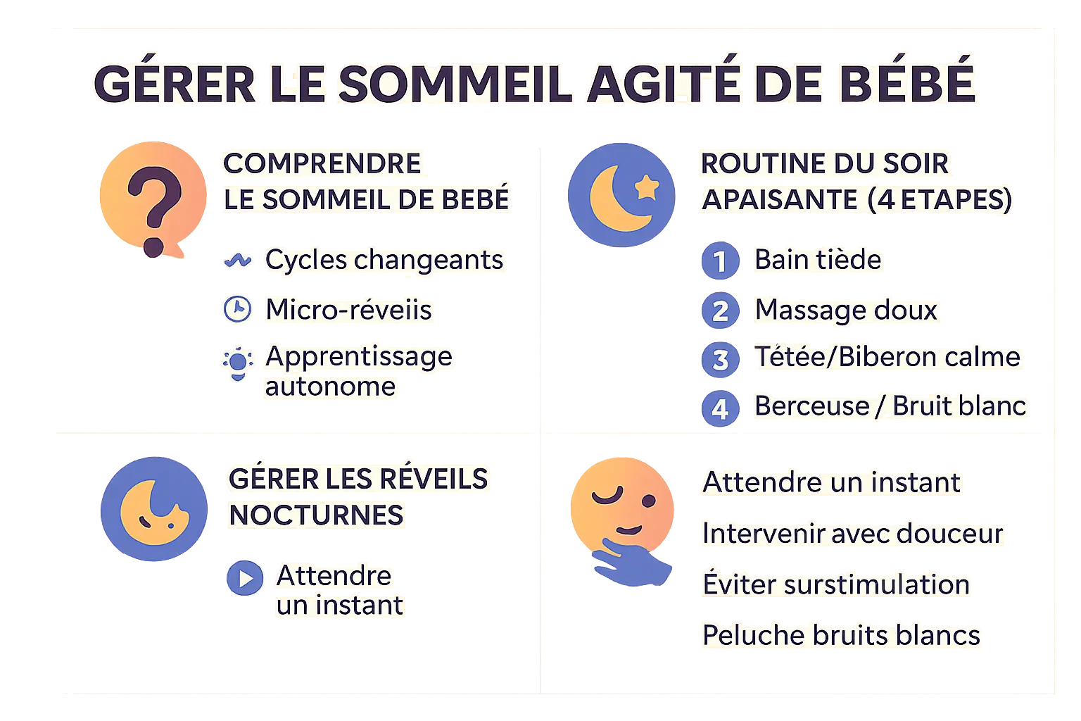Bébé endormi dans les bras de sa mère, ambiance apaisante