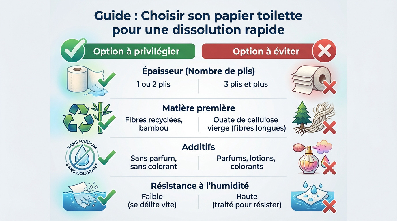 Comparaison de la dissolution de diff&eacute;rents papiers toilette dans l'eau