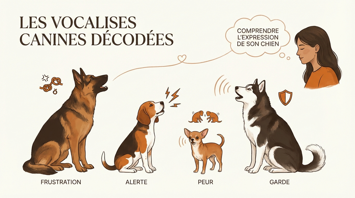 Un chien qui aboie pour communiquer ses émotions et ses besoins