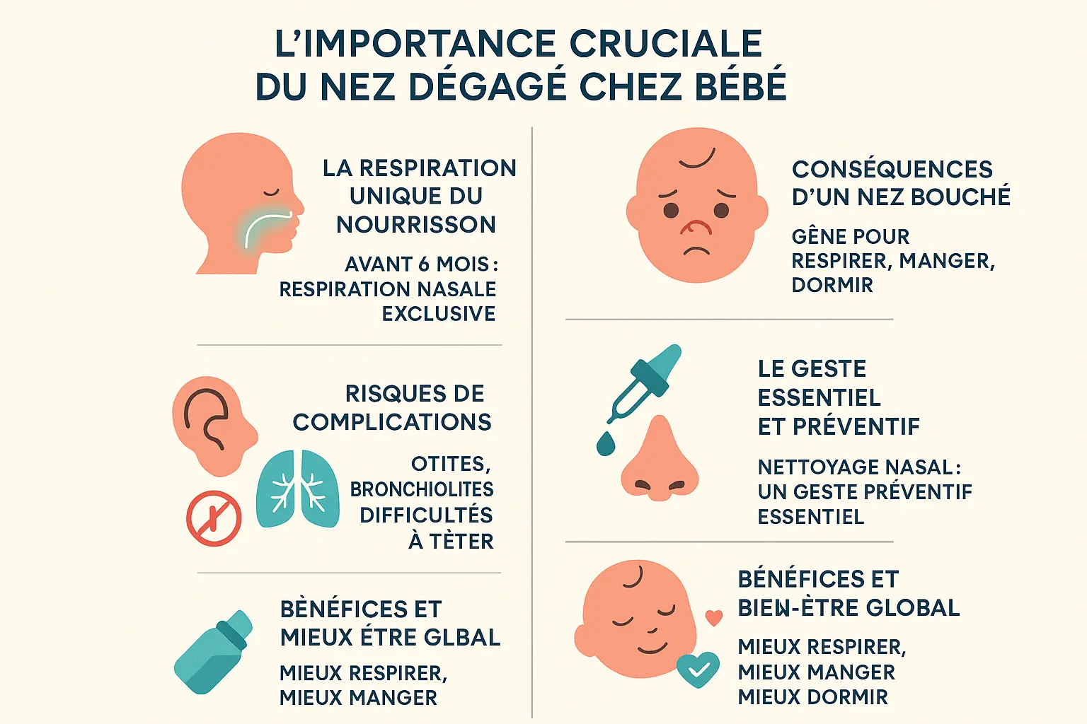 Illustration d'un parent nettoyant le nez de son bébé avec douceur