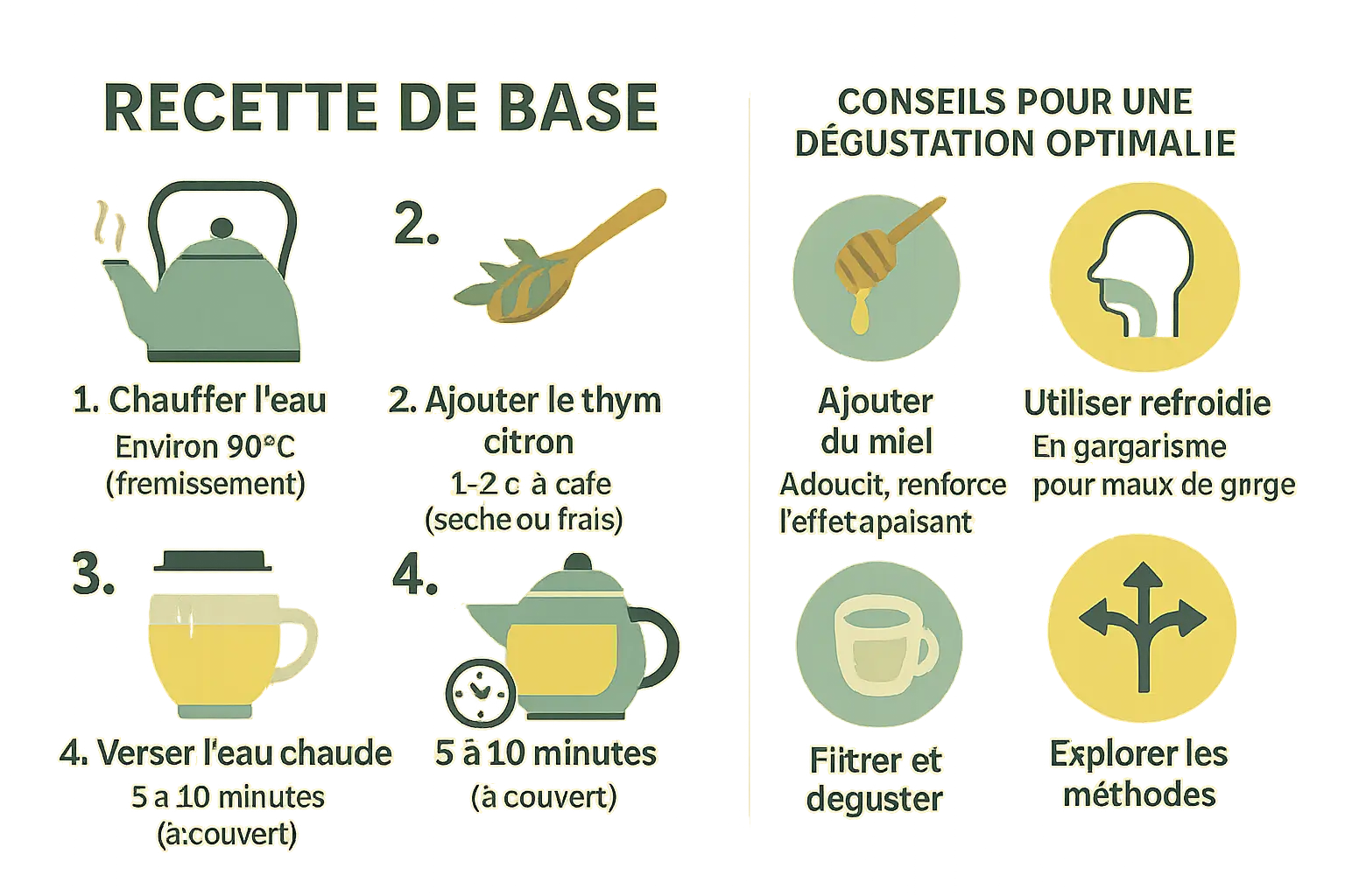 Infusion de thym citron dans une tasse avec citron et cuillère de miel
