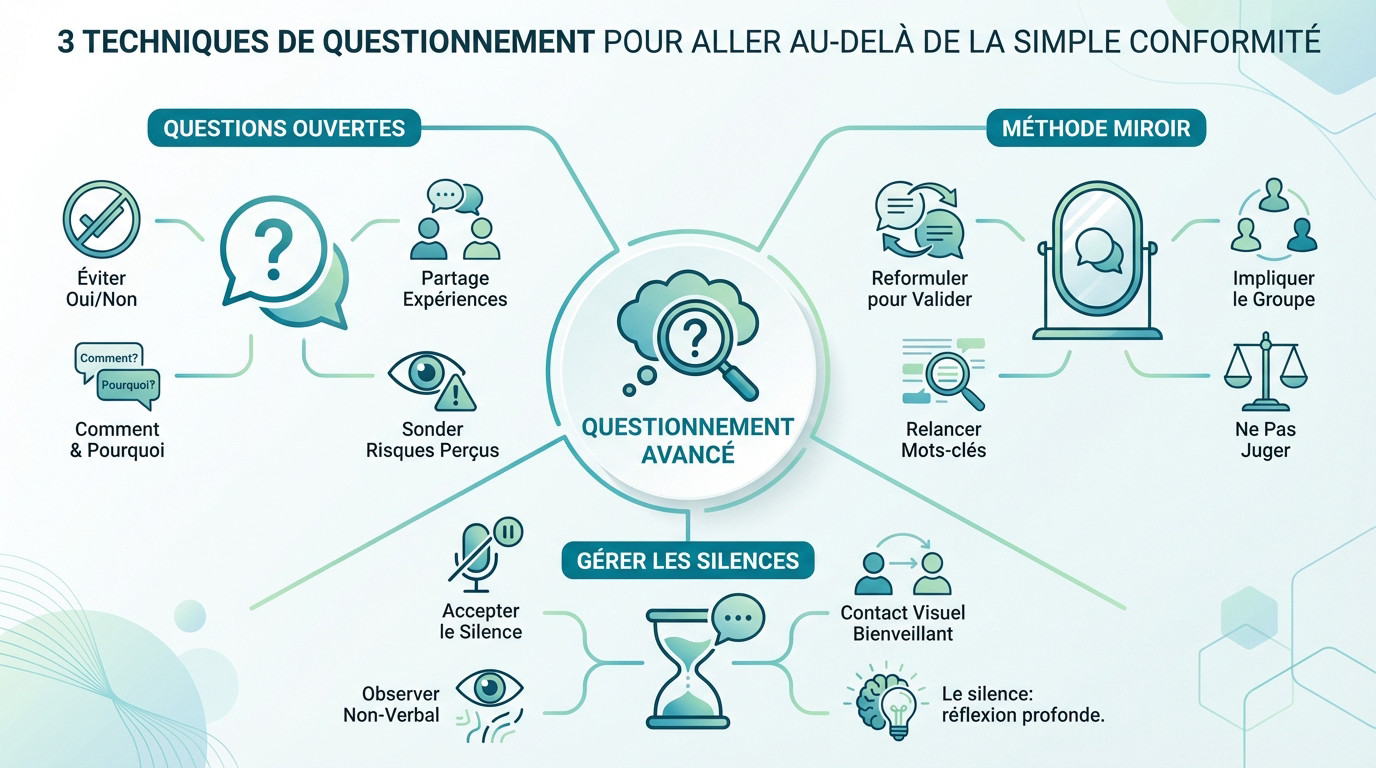 Techniques de questionnement avancées pour causerie sécurité