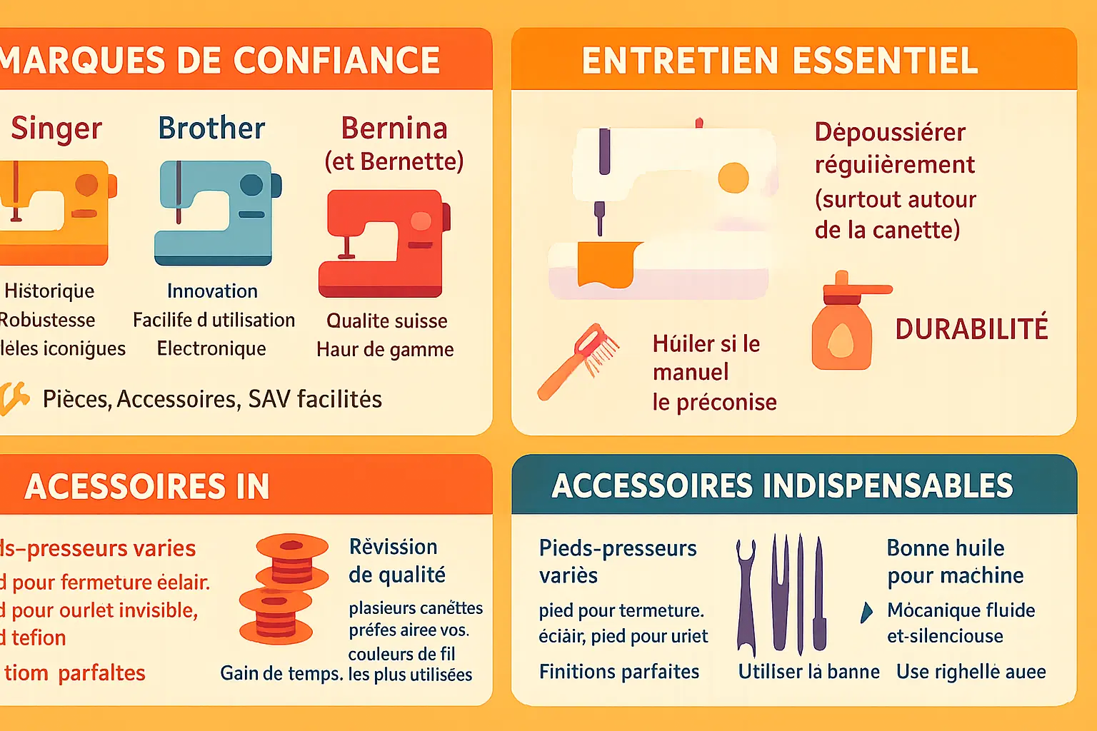 Accessoires de machine à coudre
