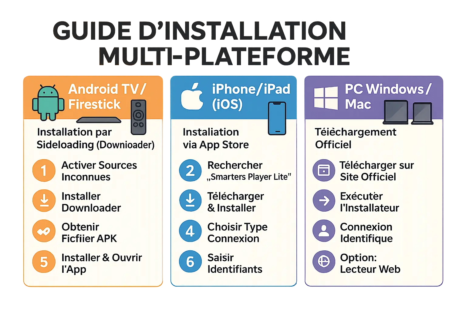 Illustration guide <strong>installation IPTV Smarters Pro</strong>