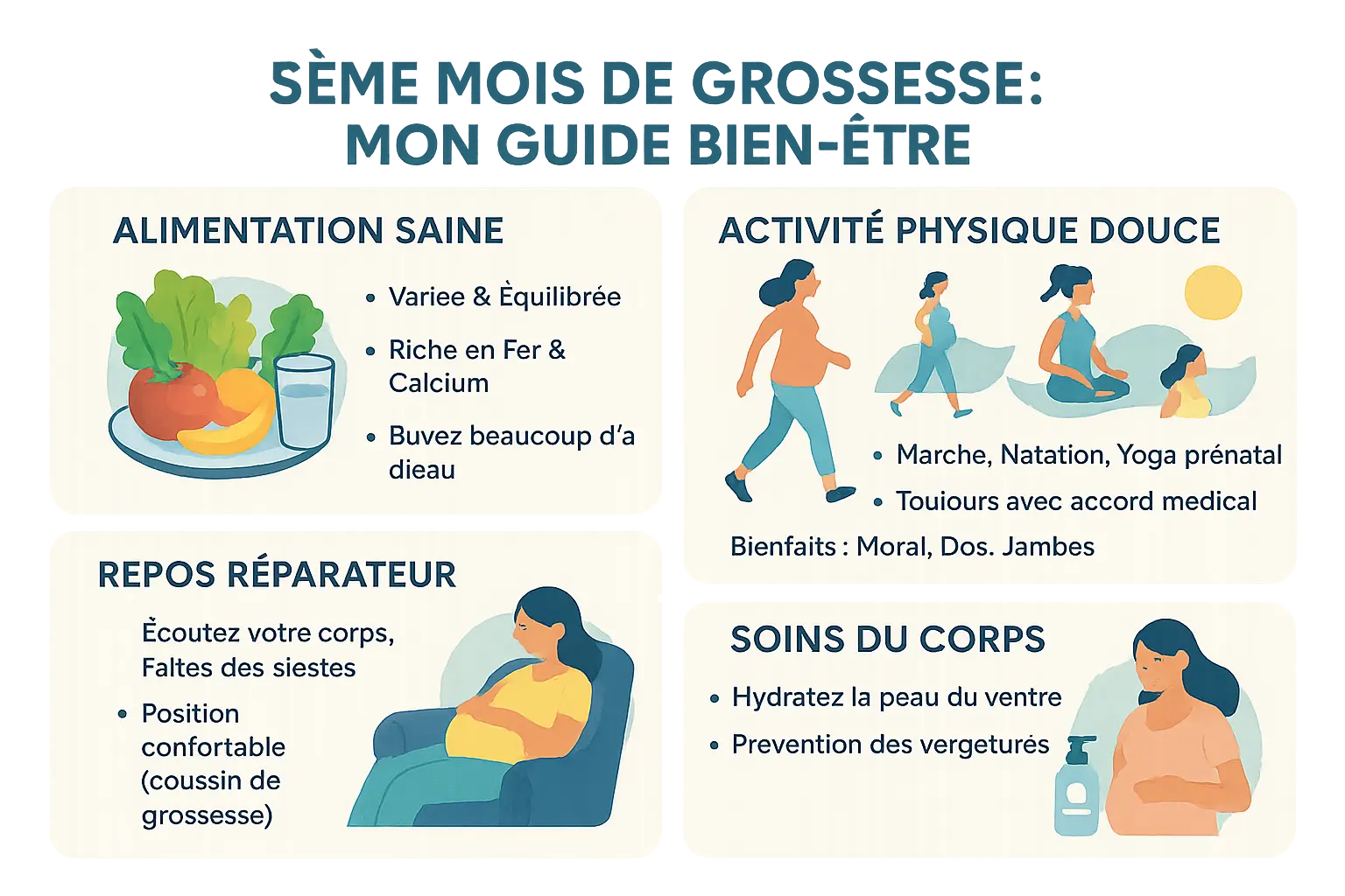 Femme enceinte lisant un livre sur la grossesse, allongée sur un canapé avec un coussin de grossesse.