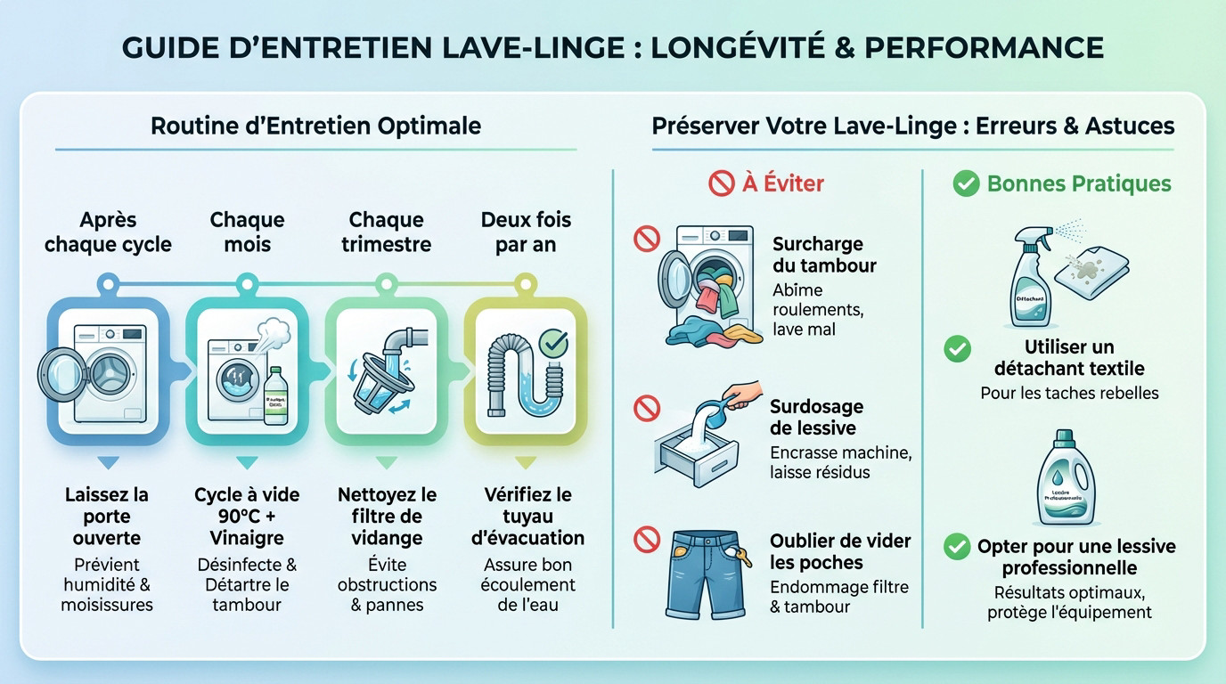 Entretien régulier d'un lave-linge professionnel pour garantir longévité et performance