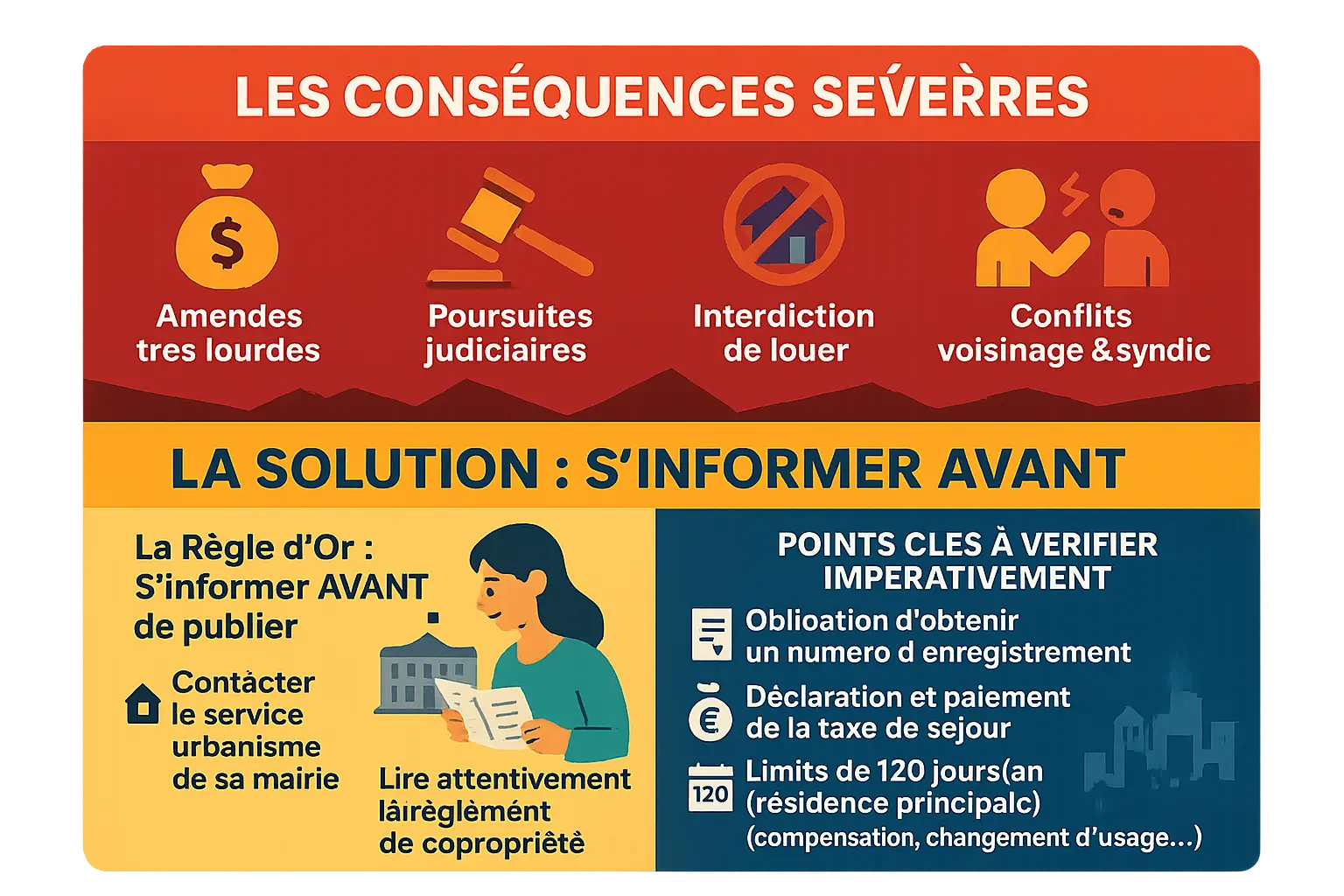 Illustration des réglementations locales pour les locations Airbnb