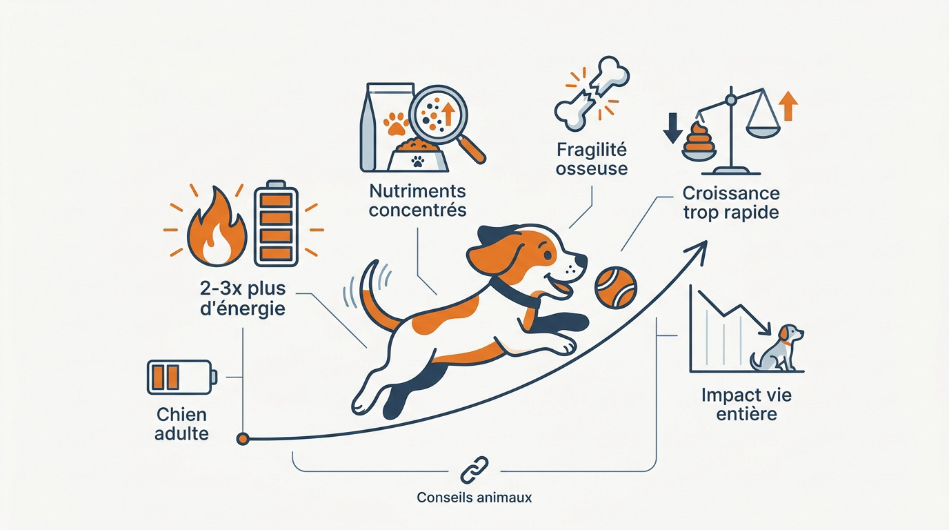 Croquettes équilibrées pour la croissance saine du chiot