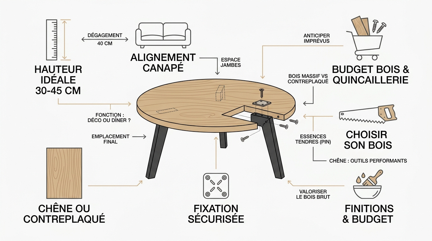 Guide visuel pour fabriquer une table basse originale en bois