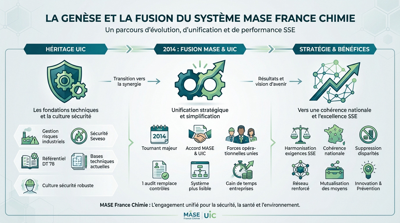 Genèse et fusion du système MASE France Chimie : historique et évolution de la certification sécurité
