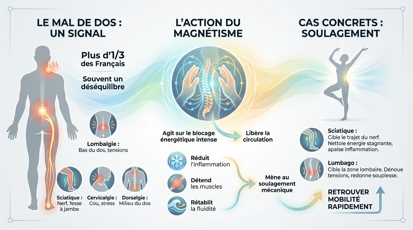 Séance de magnétisme pour soulager le mal de dos et la sciatique à Annecy