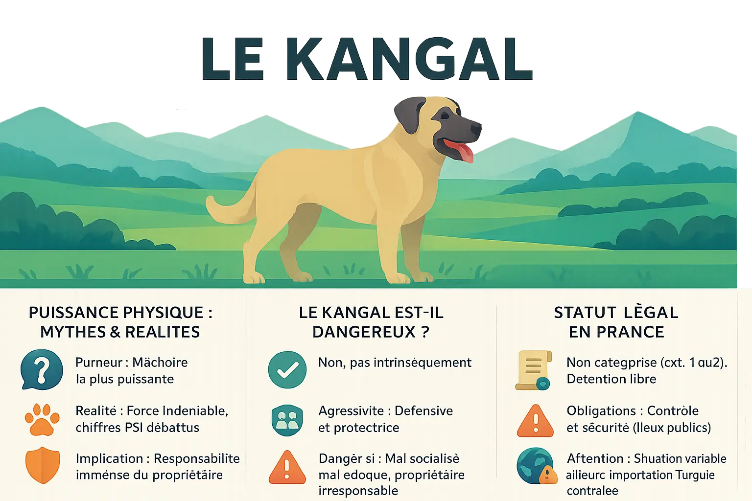 Infographie sur les mythes et réalités du Kangal