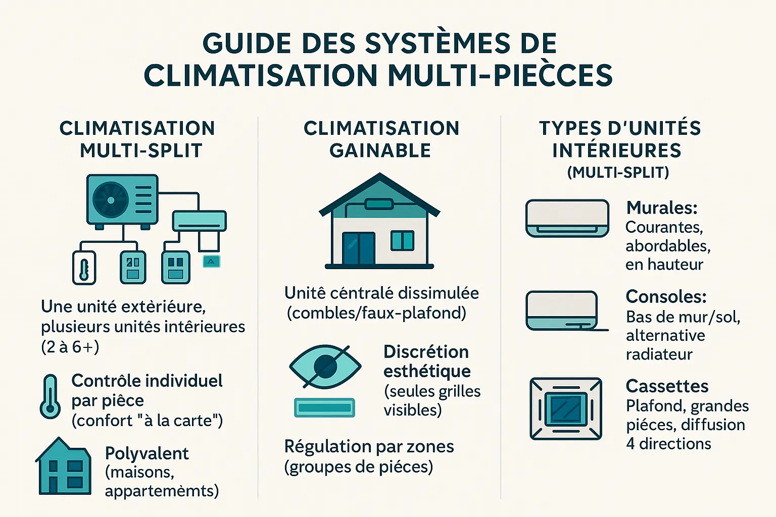 Systèmes de climatisation multi-split et gainables